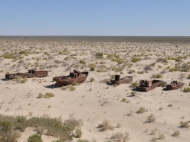 Rusty Ships at the Aral seabed