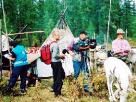 Filming in Tuva