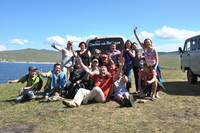 Tourist group on Baikal 