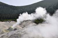 fumarole fields on the Mendeleev volcano