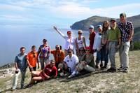 Tourist group on Baikal 
